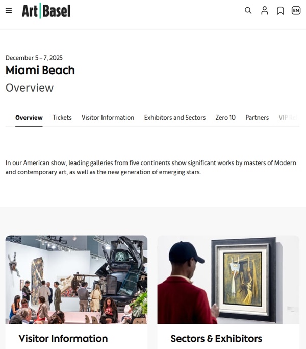 Art Basel Miami Beach 2025, USA -  5 > 7 December, 2025 @ArtBasel