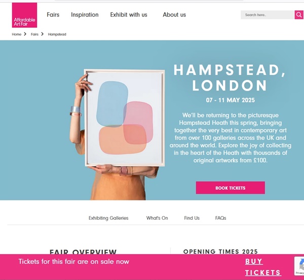 108 galleries at Affordable Art Fair 2025 London Hampstead - 7 > 11 May, 2025 @aaflondon