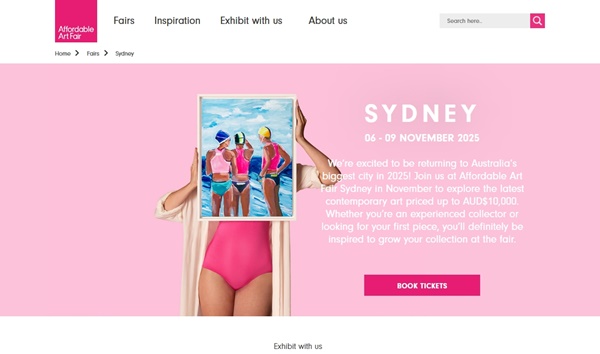 Affordable Art Fair 2025 Sydney AUSTRALIA - 6 > 9 November, 2025 @affordableartfairau