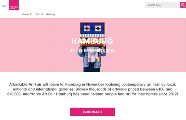 Affordable Art Fair 2025 Hamburg, GERMANY - November 13 > 16, 2025 @affordableartfairDe