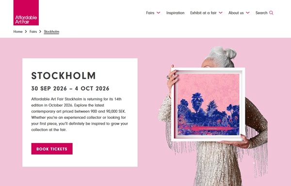 Affordable Art Fair 2026 Stockholm, SWEDEN - September 30 > October 4, 2026 @affordableartfairstockholm