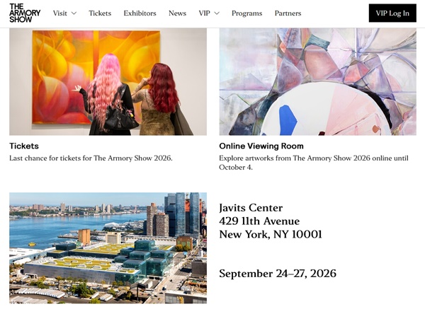 The Armory Show 2026, New York NY U.S.A. - September 24 > 27, 2026 @thearmoryshow