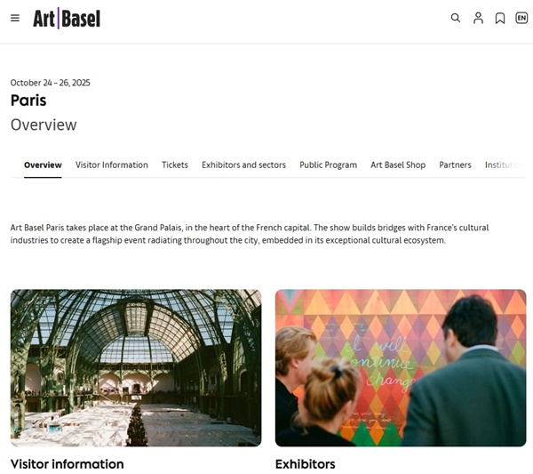 Art Basel Paris 2025 Paris FRANCE - October 24 > 26, 2025 @ArtBasel