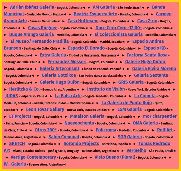 ARTBO INTERNATIONAL ART FAIR OF BOGOTA, COLOMBIA 2026 - 24 > 27 September, 2026 @feriaARTBO