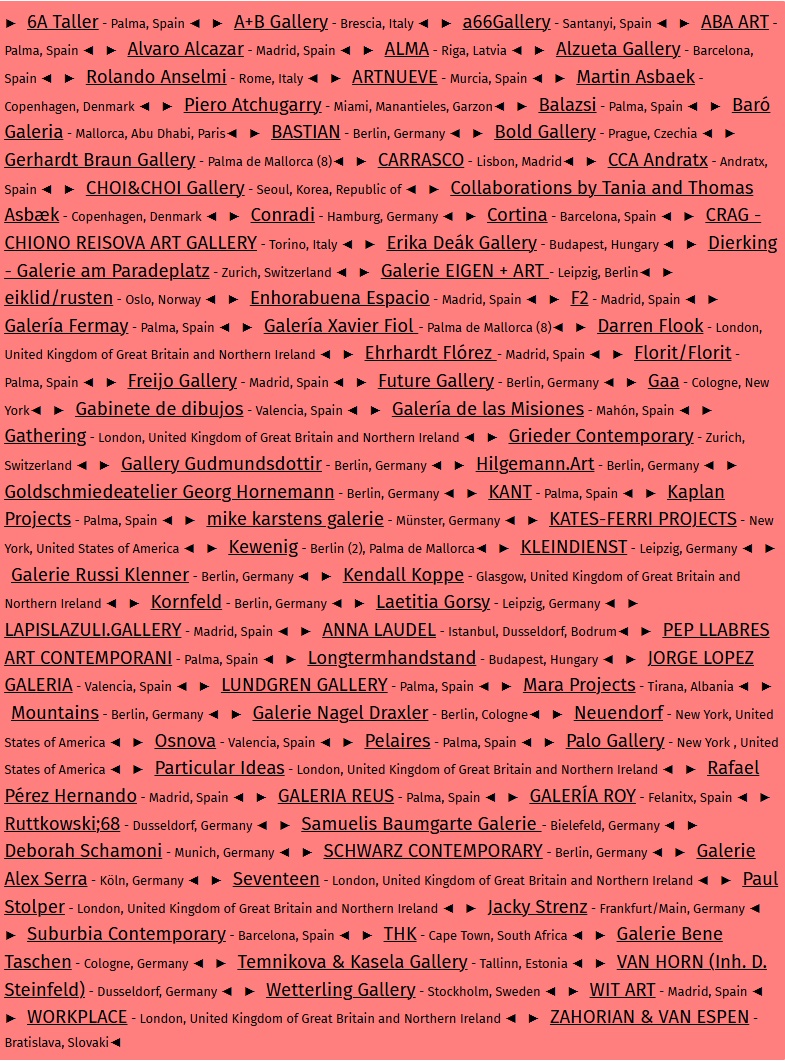 Art Cologne 2026, Palma Mallorca SPAIN - 9 > 12 April, 2026 @artcolognefair