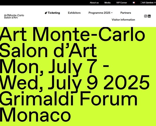 Art Monte-Carlo Salon d'Art 2025 Monaco - July 7 > 9, 2025 @artmontecarlo @artmontecarlo