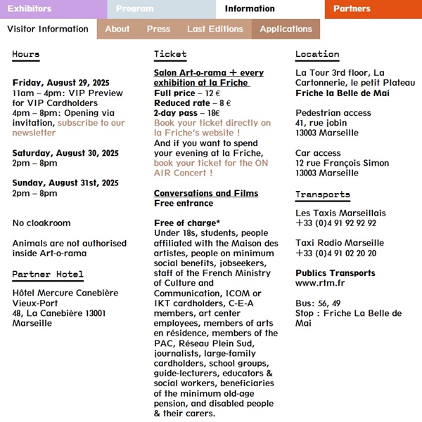 ART-O-RAMA 2025 Marseille, FRANCE - August 29 > 31, 2025 @artorama_marseille