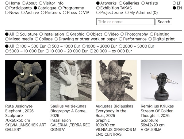 click to enlarge- double click to reduce Art Vilnius 2026 , LITHUANIA - October 1 > 4, 2026 @ArtVilnius