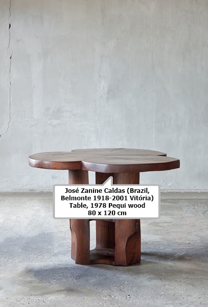José Zanine Caldas (Brazil, Belmonte 1918-2001 Vitória)
Table, 1978
Pequi wood
80 x 120 cm