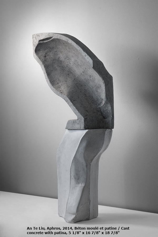 An Te Liu, Aphros, 2014, Béton moulé et patine / Cast concrete with patina, 5 1/8 x 16 7/8 x 18 7/8