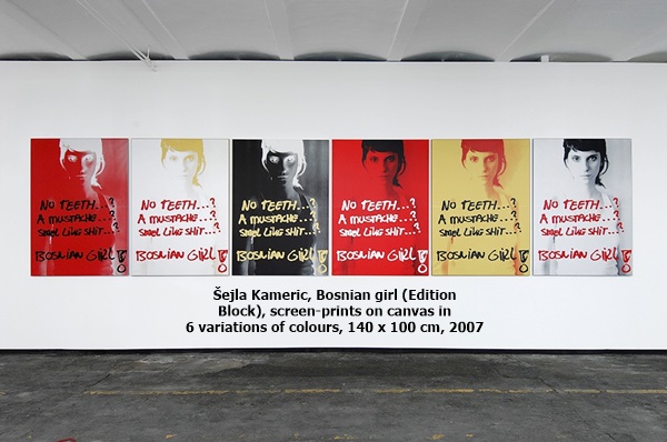 Šejla Kamerić, Bosnian girl (Edition Block), screen-prints on canvas in 6 variations of colours, 140 x 100 cm, 2007