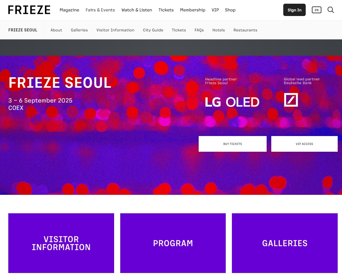 121 galleries at Frieze Seoul 2025 SOUTH KOREA - September 3 > 6,  2025 @friezeofficial