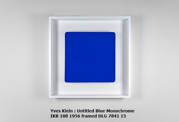 Yves Klein : Untitled Blue Monochrome IKB 108 1956 framed DLG 7841 15