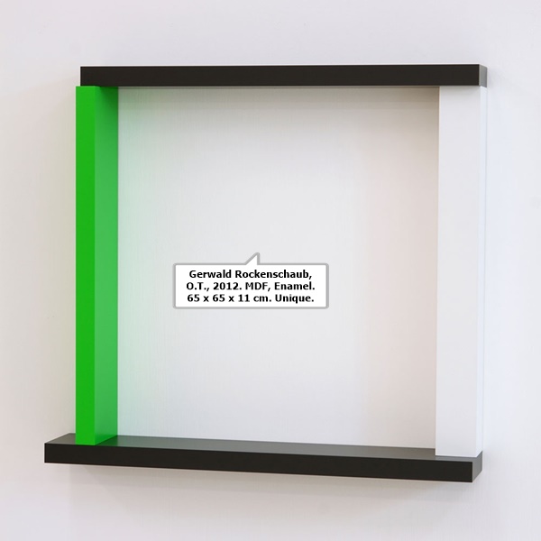 Gerwald Rockenschaub, O.T., 2012. MDF, Enamel. 65 x 65 x 11 cm. Unique.