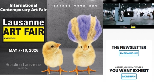 Lausanne ART FAIR 2026 SWITZERLAND - May 7 > 10, 2026 @art3fsalon