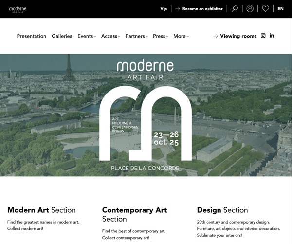 click to enlarge- double click to reduce moderne ART FAIR 2025, Paris FRANCE - 23 > 26 October, 2025 @moderneartfair