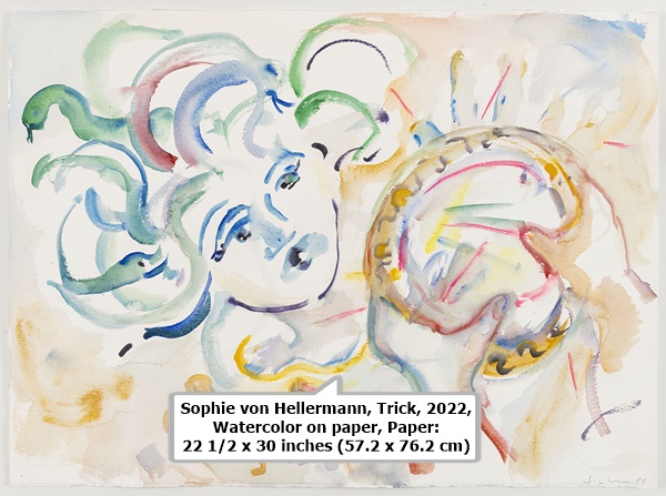 Sophie von Hellermann, Trick, 2022, Watercolor on paper, Paper: 22 1/2 x 30 inches (57.2 x 76.2 cm)