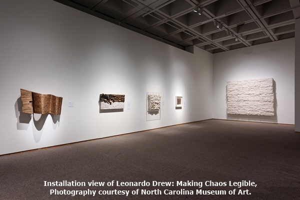 Installation view of Leonardo Drew: Making Chaos Legible, North Carolina Museum of Art. 
Photography courtesy of North Carolina Museum of Art.