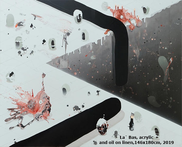 Là Bas, acrylic and oil on linen,146x180cm, 2019