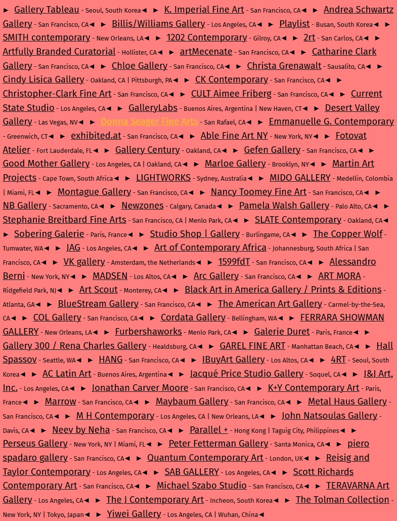 38 pSan Francisco Art Fair 2026 , U.S.A. - April 16 > 19, 2026 @artmrkt