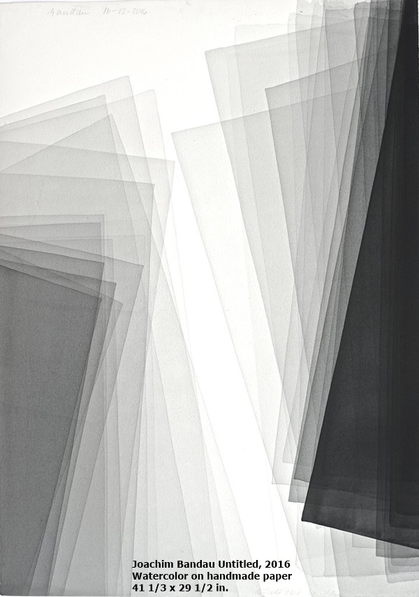 Joachim Bandau
Untitled, 2016
Watercolor on handmade paper
41 1/3 x 29 1/2 in.