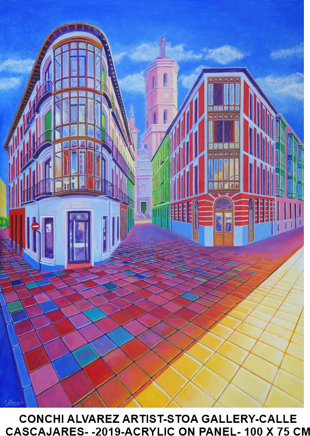 CONCHI ALVAREZ ARTIST-STOA GALLERY-CALLE CASCAJARES- -2019-ACRYLIC ON PANEL- 100 X 75 CM