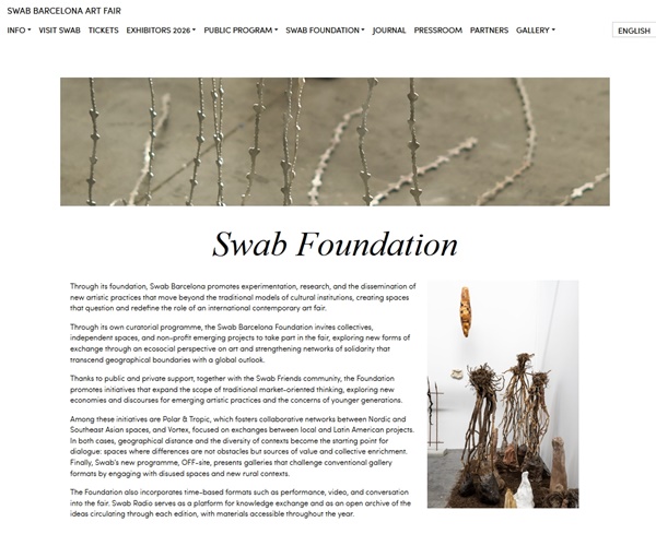 click to enlarge- double click to reduce SWAB 2026 Barcelona Art Fair, SPAIN - October 8 > 11, 2026 @SwabArtFair